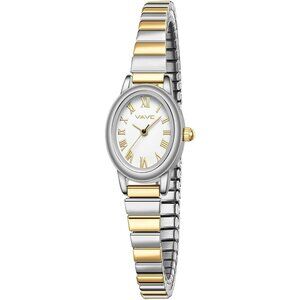 Women's Silver Gold Watch Stainless Steel Expansion Band Oval Case Roman Dial